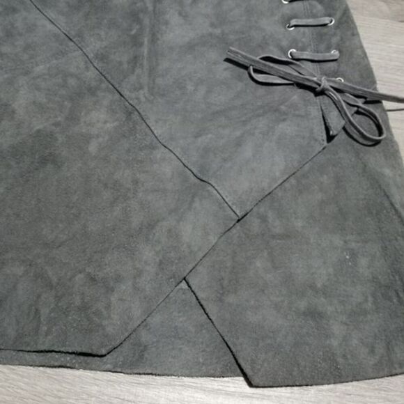 Blanknyc Real suede A- line skirt with Lacing detail sand color Soft fog size 26 - Picture 8 of 12